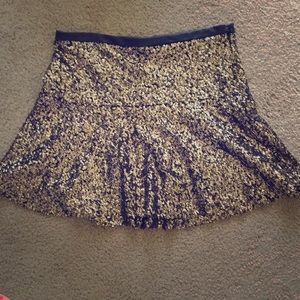 Sequin leather skirt